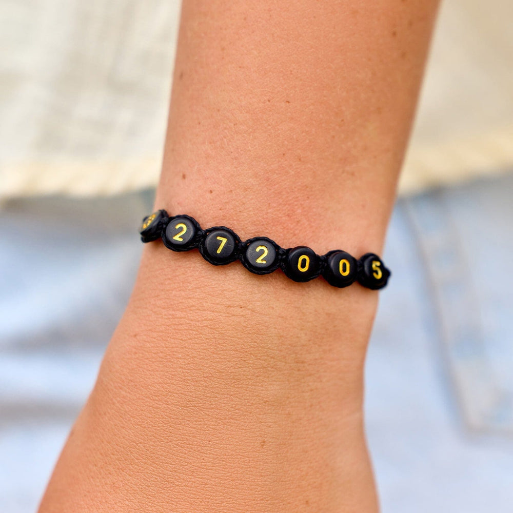 Black Alphabet Bead Bracelet 2