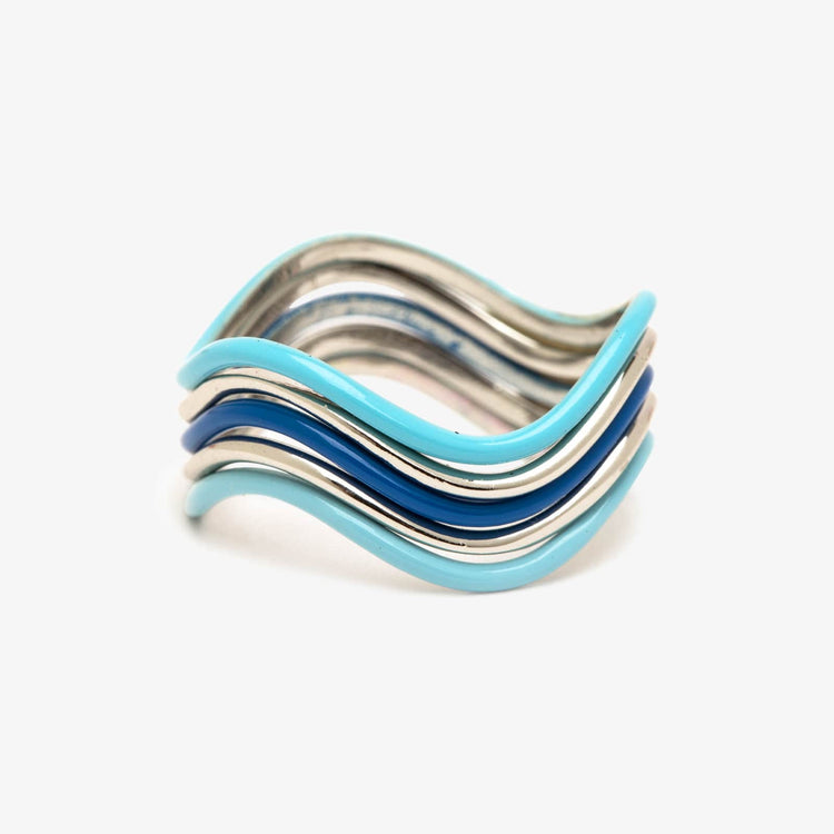 Wavy Enamel Ring Stack