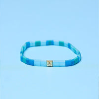 Shark Tooth Tile Bead Stretch Bracelet Gallery Thumbnail