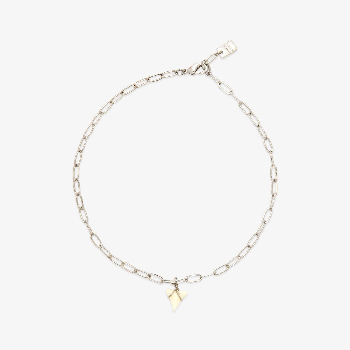 White Shark Tooth Chain Anklet
