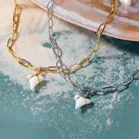 White Shark Tooth Chain Anklet Gallery Thumbnail