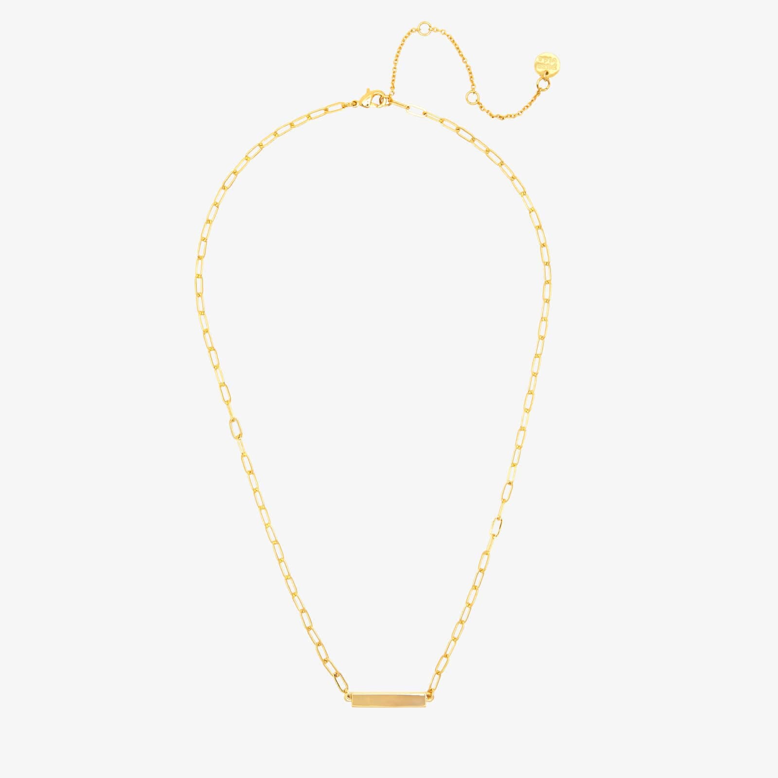 Engravable Paperclip Chain Bar Necklace