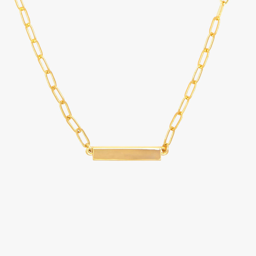 Engravable Paperclip Chain Bar Necklace 1