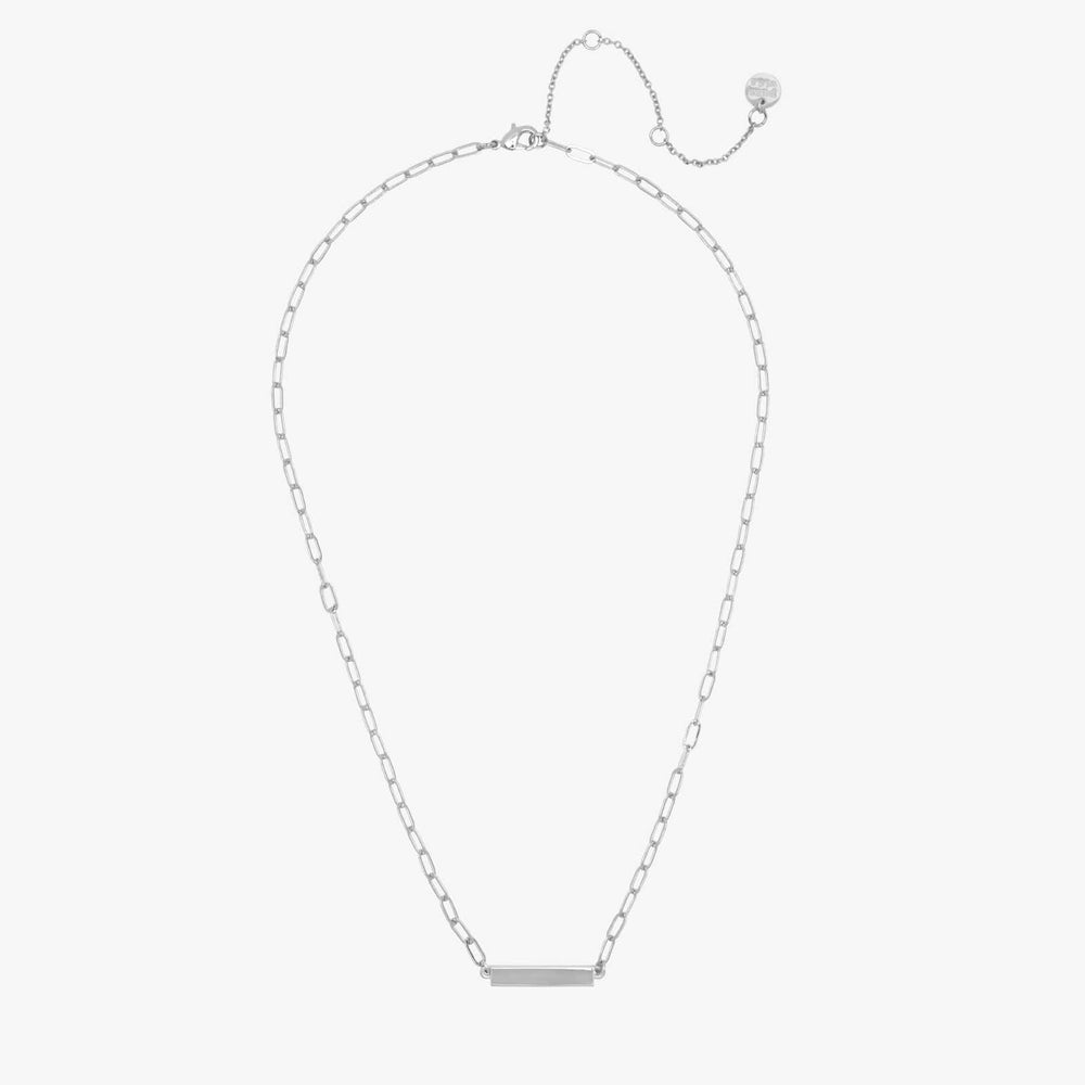 Engravable Paperclip Chain Bar Necklace 8