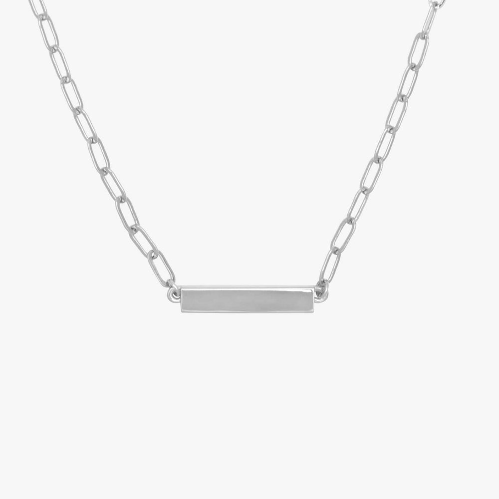 Engravable Paperclip Chain Bar Necklace 2