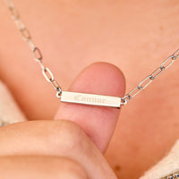 Engravable Paperclip Chain Bar Necklace Gallery Thumbnail