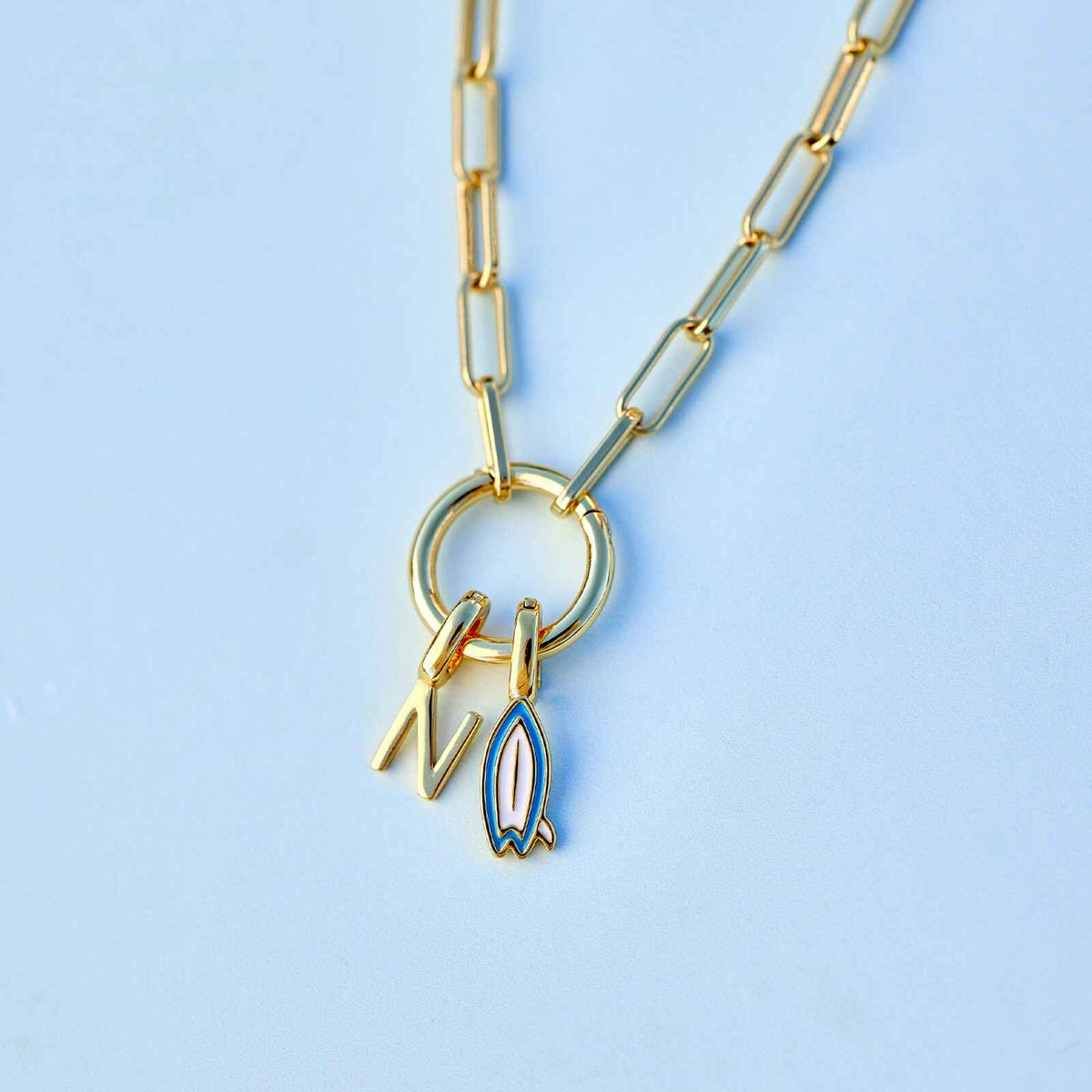 Harper Round Charm Chain Necklace