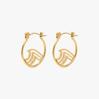 Surfrider Gold Wave Hoop Earrings Gallery Thumbnail