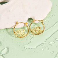 Surfrider Gold Wave Hoop Earrings Gallery Thumbnail