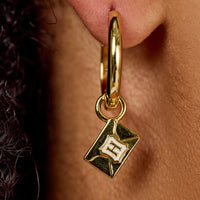 Hedwig™ Letter Hoop Earrings Gallery Thumbnail