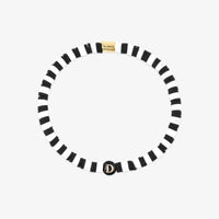 Black and White Alphabet Stretch Bracelet