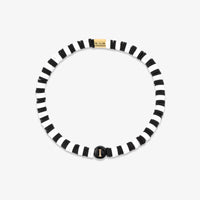 Black and White Alphabet Stretch Bracelet