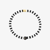 Black and White Alphabet Stretch Bracelet