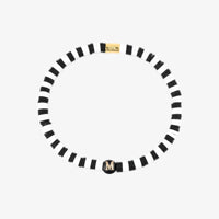 Black and White Alphabet Stretch Bracelet