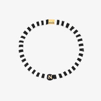 Black and White Alphabet Stretch Bracelet