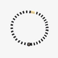 Black and White Alphabet Stretch Bracelet