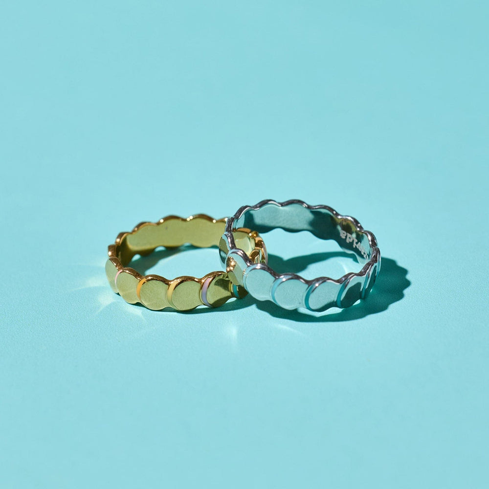 Scallop Enamel Ring Band 5