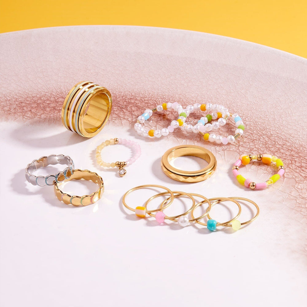Pippa Pearl Stretch Ring 3 Pack 9