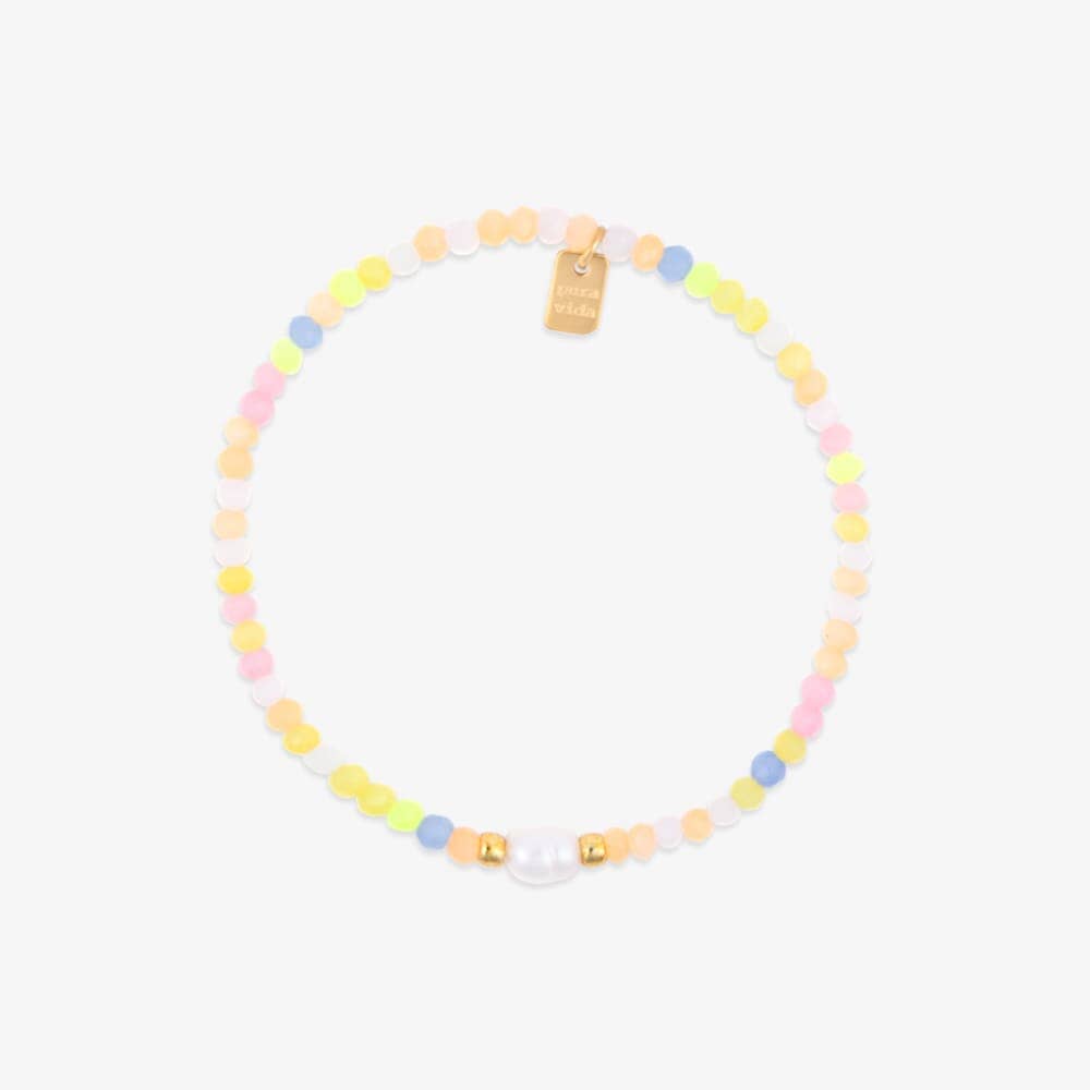 Blooming Frosted Bead Stretch Bracelet 1