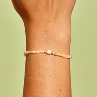Blooming Frosted Bead Stretch Bracelet Gallery Thumbnail