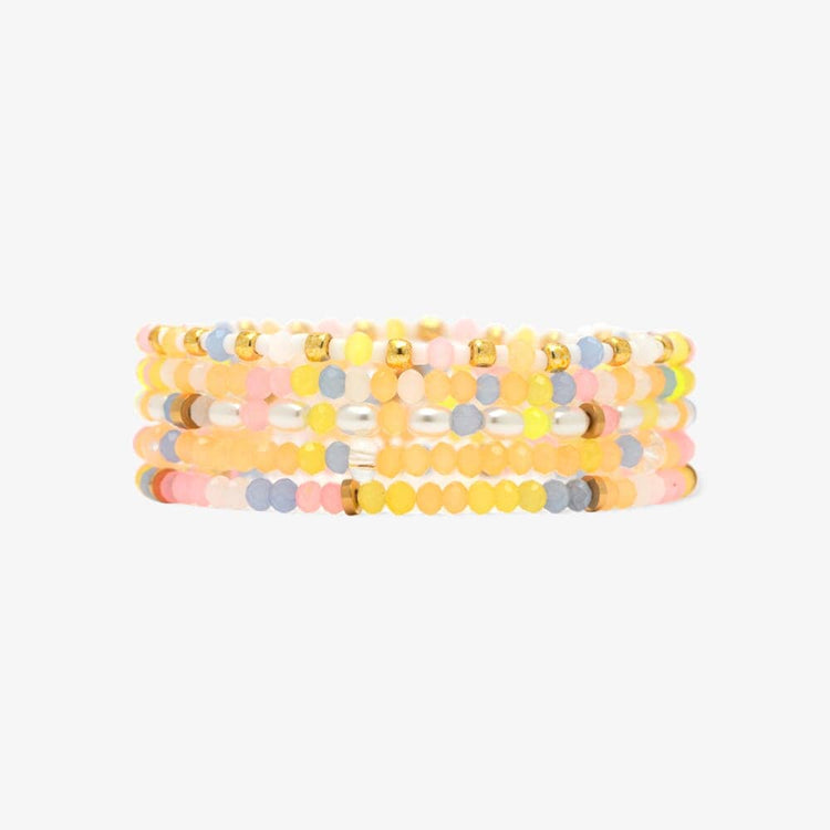 Frosted Bead Stretch Bracelet Set