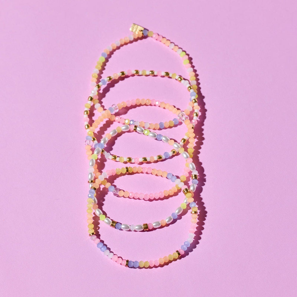 Frosted Bead Stretch Bracelet Set 4