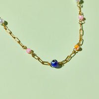 Salina Mixed Bead Paperclip Chain Choker Gallery Thumbnail