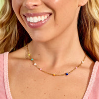 Salina Mixed Bead Paperclip Chain Choker Gallery Thumbnail