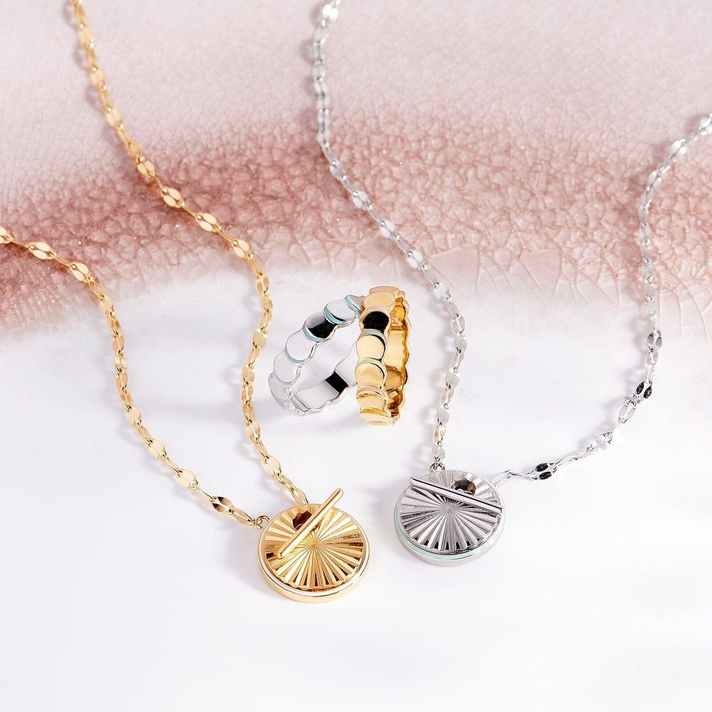 Starburst Disc Toggle Necklace 8