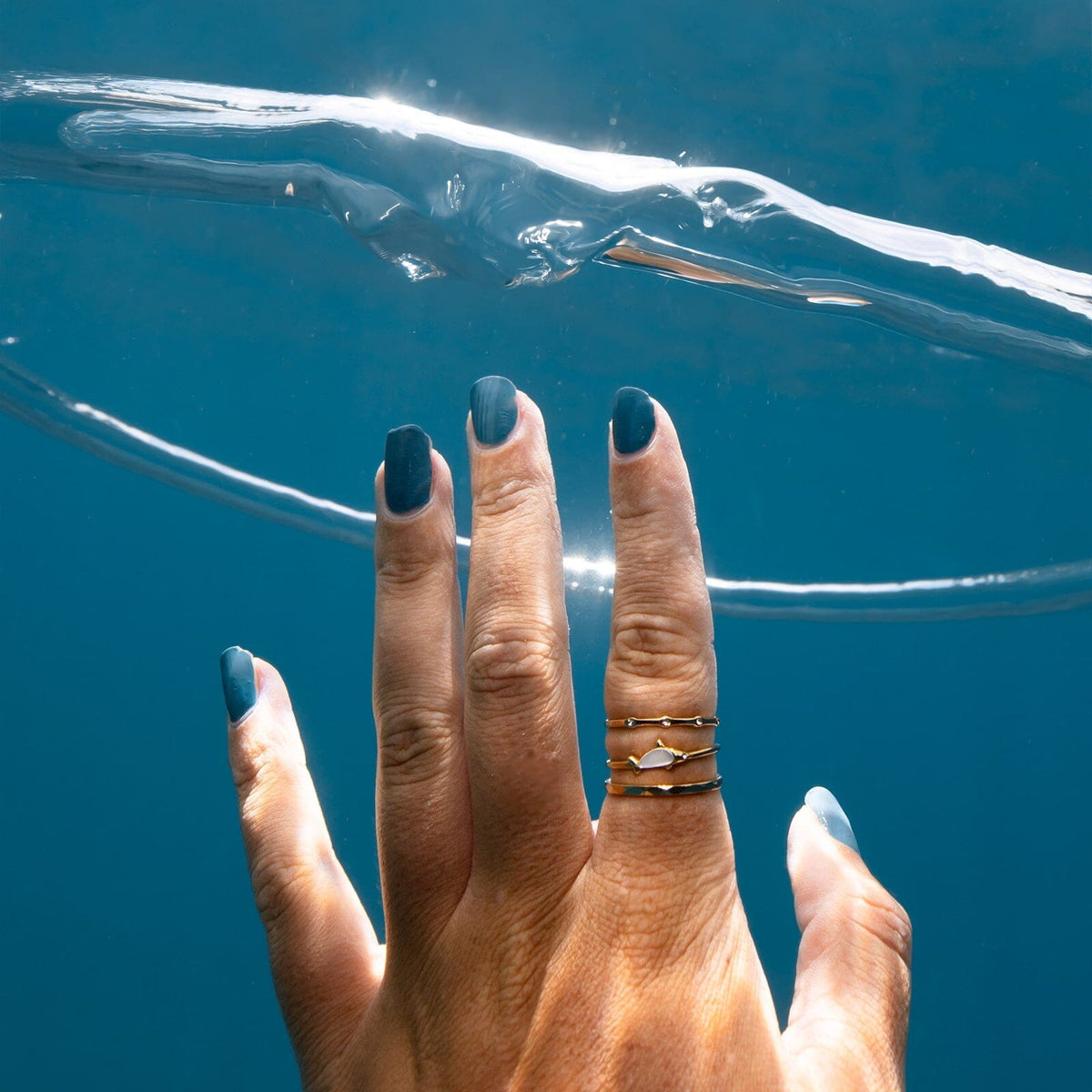Shark Shimmer Ring Stack