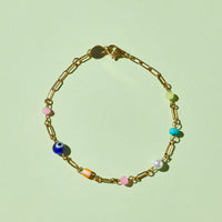Salina Mixed Bead Paperclip Chain Bracelet Gallery Thumbnail