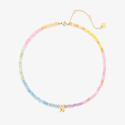 Initial Ombre Stone Bead Choker