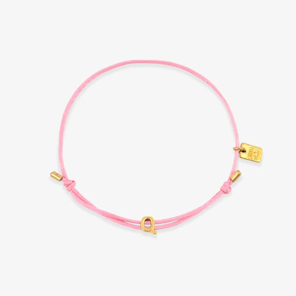 Pink Initial Charm Bracelet