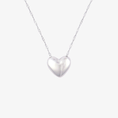 Puffy Heart Bead Pendant Necklace