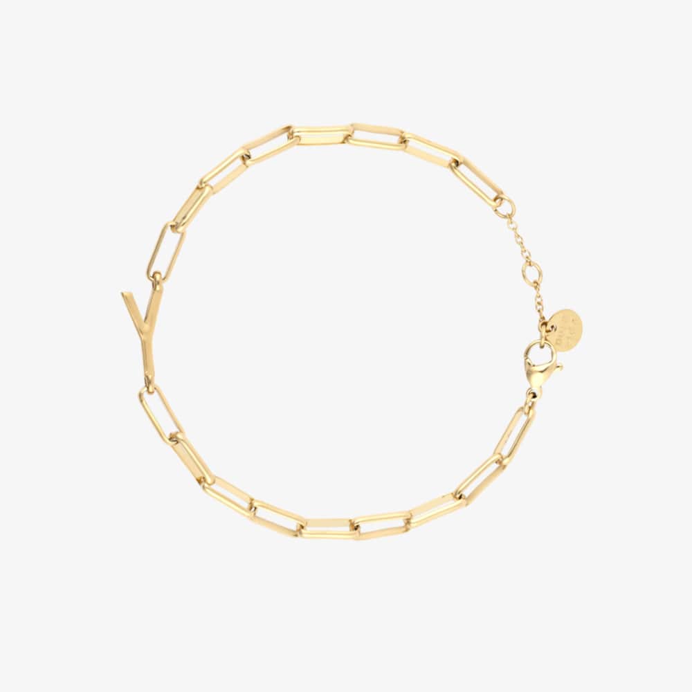 Initial Paperclip Chain Bracelet