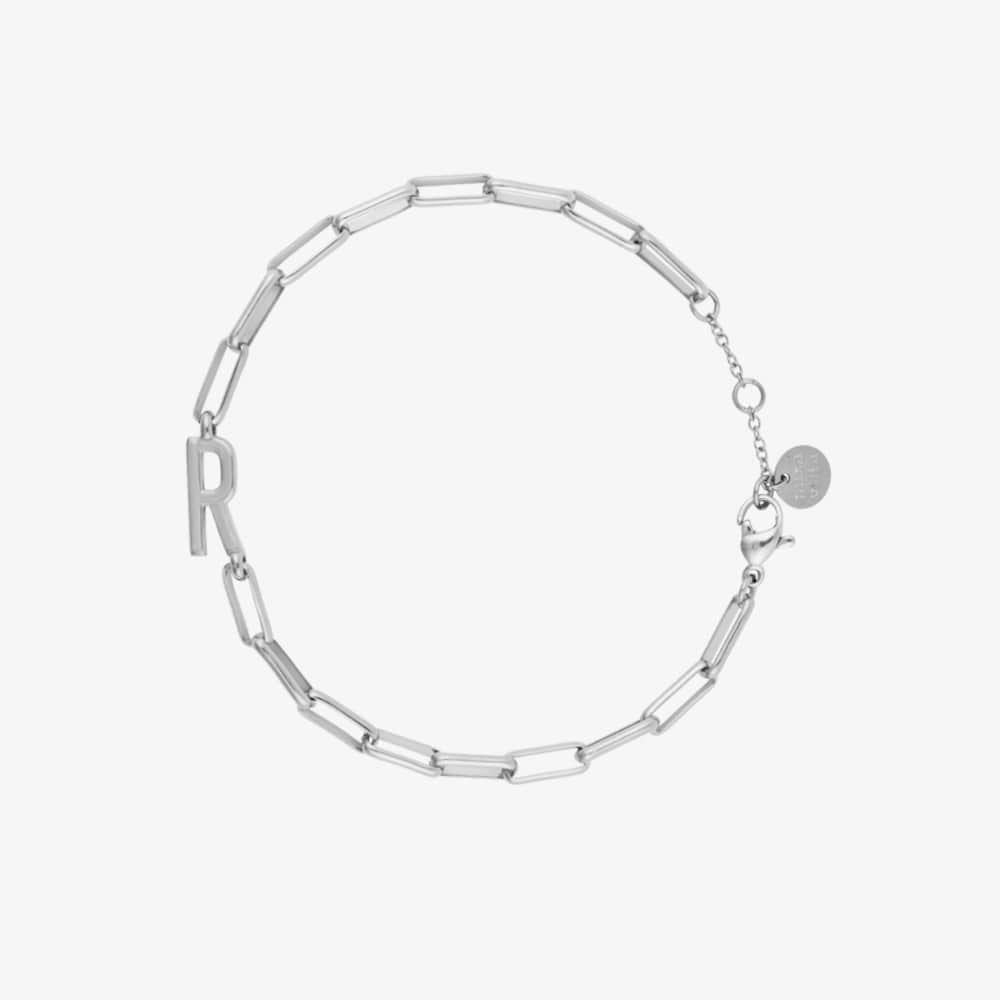Initial Paperclip Chain Bracelet