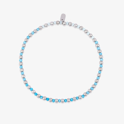 Ball Bead and Stone Stretch Anklet