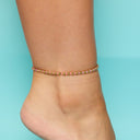 Ball Bead and Stone Stretch Anklet