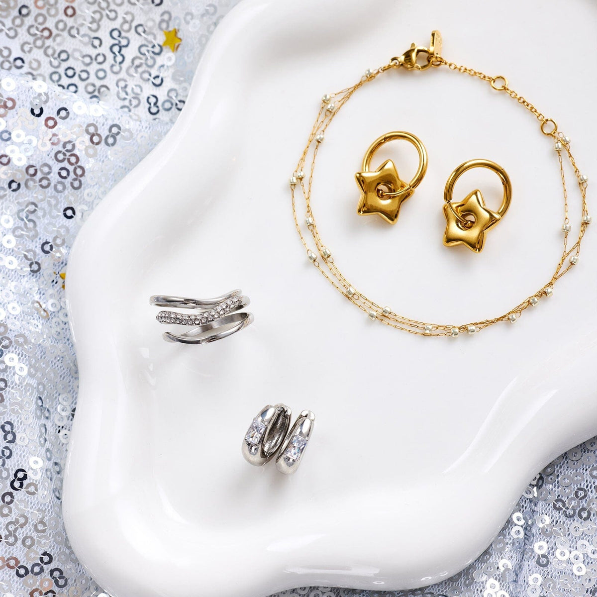 Sparkle Layered Chain Bracelet