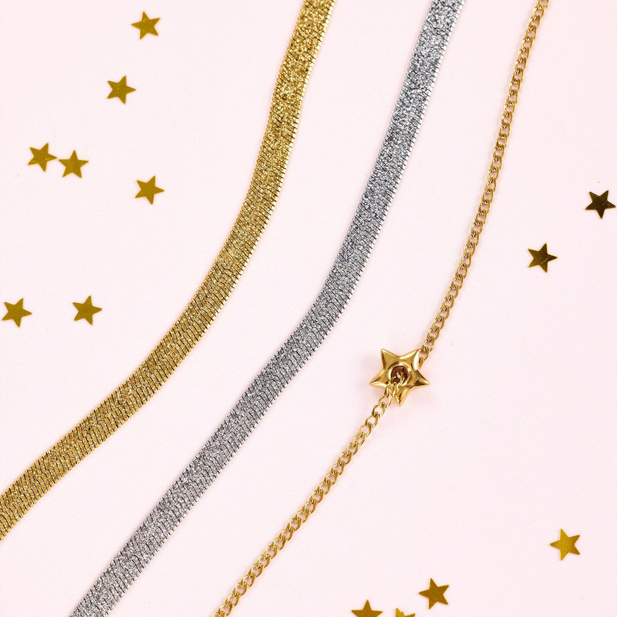 Puffy Star Chain Necklace