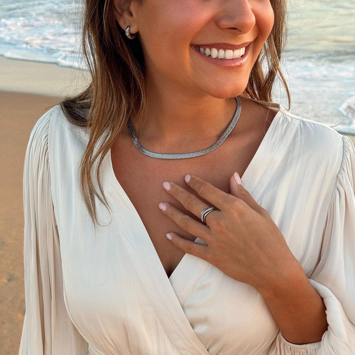 Wavy Pavé Ring Stack