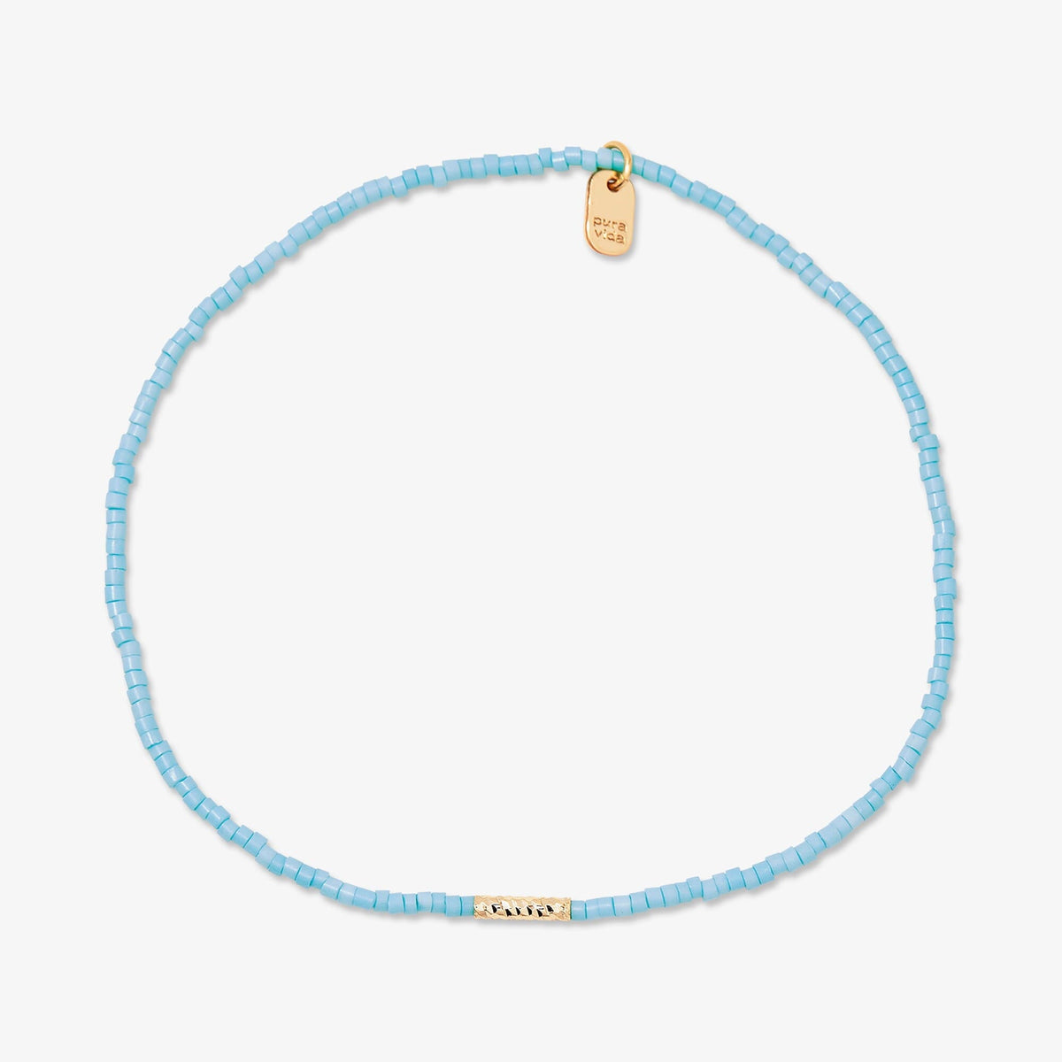 Turquoise Seed Bead Stretch Anklet