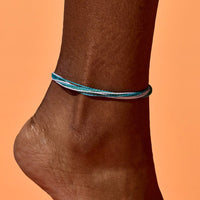 Beachside Blue String Anklet Gallery Thumbnail