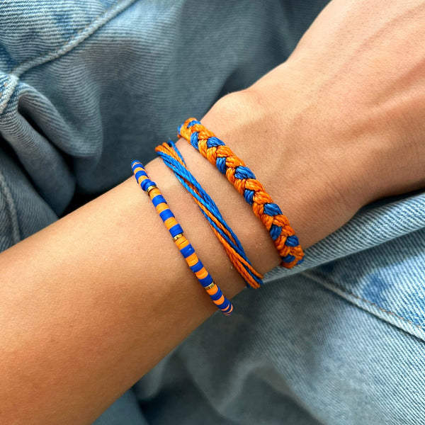 Blue & Orange Stretch Bracelet