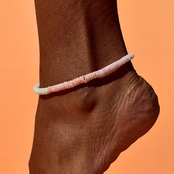 Pink Sands Puka Stretch Anklet