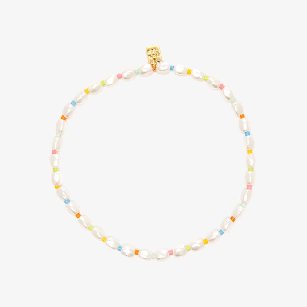 Rainbow Reef Pearl Stretch Anklet 1