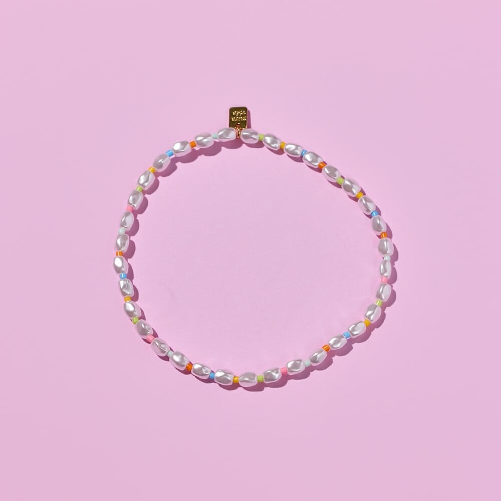 Rainbow Reef Pearl Stretch Anklet 4