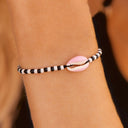 Pink Cowrie Seed Bead Bracelet