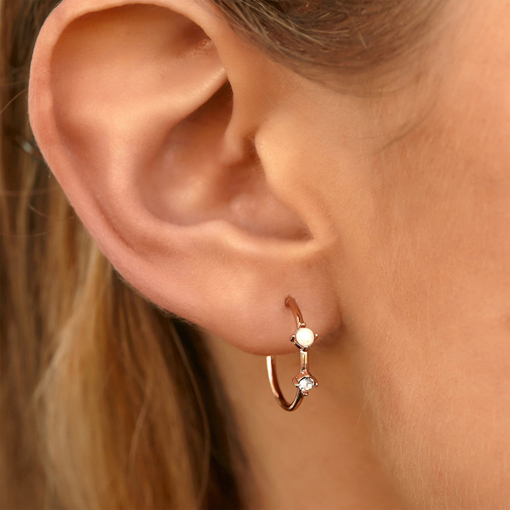 Opal Hoop Earrings 3