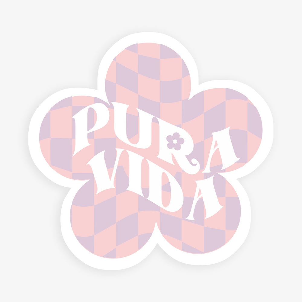 Checkered Flower Sticker 1